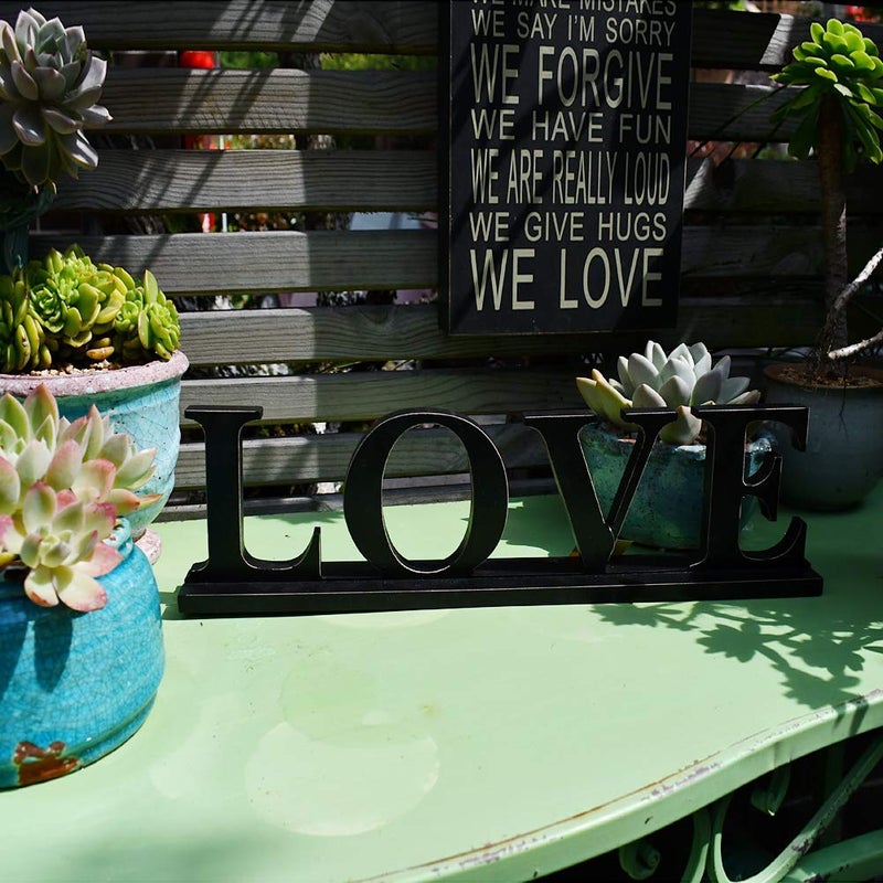 Waroom Home Love Sign for Home Decor, Wooden love Block Letters Rustic Tabletop Words Decor (Love) - Image 5